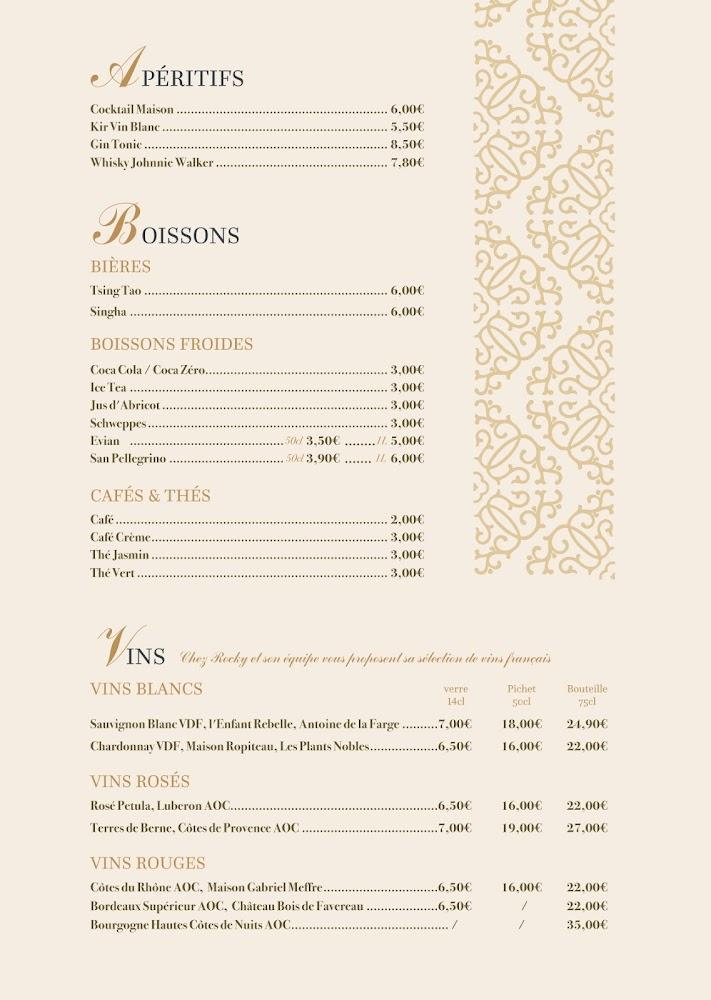 Chez Rocky - Menu Image 1